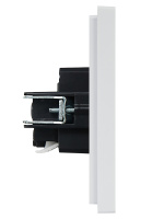 FORTE&PIANO Розетка 1-местная с заземлением без защитных шторок безвинтовое крепление 16А FP214 белый IEK FP-R11-16-1-K01