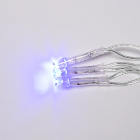 Занавес светодиодный с эффектом мерцания 3х2м Соединяемый 240 светодиодов Синий свет Провод прозрачный Uniel UL-00007215