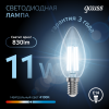 Лампа светодиодная филаментная LED 11 Вт 830 лм 4100К свеча нейтральный E14 AC 220В прозрачная колба Black Filament Gauss GAUSS 103801211