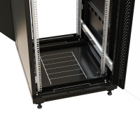 Шкаф напольный 19-дюймовый 47U 2277х600х600 мм ВхШхГ перед. стекл дверь с перфорированными бок. зад. дверь сплошная черный WRLine WR-TT-4766-AS-RAL9004 520224