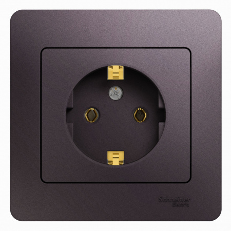 GLOSSA розетка с заземлением в сборе сиреневый туман Systeme Electric GSL001442