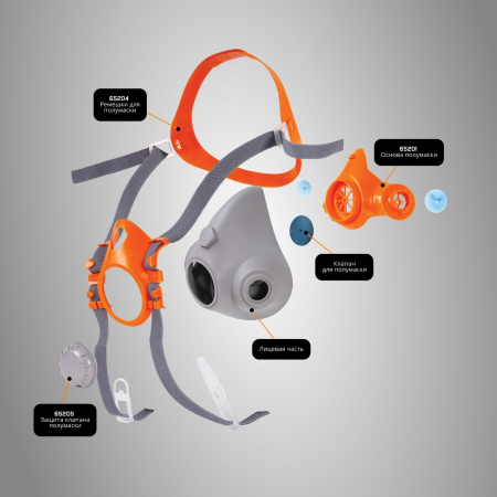 Полумаска Jeta Safety фильтрующая из изолирующих материалов, размер M, фильтры в комплект не входят 6500-M