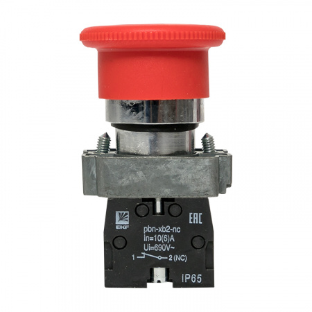 Кнопка BS542 поворотная красная грибок NC IP65 EK2 EKF xb2-bs542-65