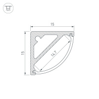 Профиль SL-KANT-H15-2000 ANOD (ARL, Алюминий) Arlight 019327