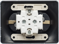 GLOSSA Розетка двойная с заземлением со шторками шоколад в сборе Systeme Electric GSL000826