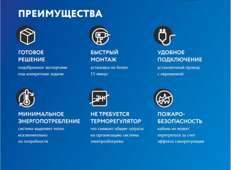 Секция нагревательная кабельная PipeMate 10 Вт/м 8 м ССТ 2293632