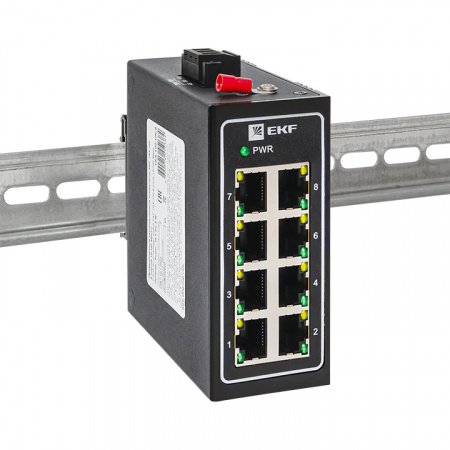 Промышленный неуправляемый коммутатор TSX-100 8 портов 10/100 Мбит/с EKF TSX-100-UN-8