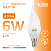 Лампа светодиодная LED 6 Вт 420 лм 3000К свеча на ветру теплый E14 AC 220В Elementary Gauss GAUSS 34116