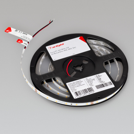 Лента LED RT-A60-8mm 24V Warm3000 (4.8 W/m, IP20, 2835, 5m) (ARL, Открытый) Arlight 024110(2)