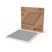 Светильник светодиодный ДВО 36 Вт 4000К 3100 лм 180-260В IP20 595х595х19мм Сталь призма с выведенным кабелем Офис Gauss GAUSS 842123227