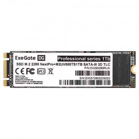 Накопитель SSD M.2 2280 1Tb NextPro+, SATA-III, M2UV500TS1TB ExeGate EX295280RUS