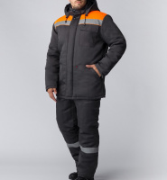 Костюм зимний Партнер NEW (Смесовая, 210) п/к, темно-серый/оранжевый.48-50.170-176 Факел 87476973 87476973003