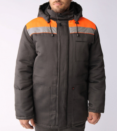 Костюм зимний Партнер NEW (Смесовая, 210) п/к, темно-серый/оранжевый.48-50.170-176 Факел 87476973 87476973003