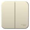 BLNVA105012 Выключатель наружный двухклавишный BLANCA (cх.5), с изолирующей пластиной, 10A, 250В, молочный Systeme Electric 