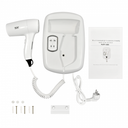 Фен для волос настенный Puff-1203B 1.2 кВт PUFF 1405.033   