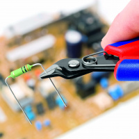 Бокорезы прецизионные ElecTronic Super KNips для тонких работ резка - мягкая проволока 02-16мм проволока средней твердости 12мм L=125мм высокочастотная закалка режущих кромок до 64HRC двухкомпонентные рукоятки черные KNIPEX KN-7861125