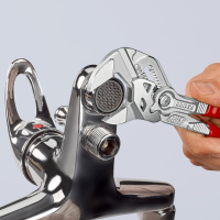 Клещи переставные - гаечный ключ 40 мм (1 1/2 ) L-180 мм Cr-V хромированные обливные рукоятки KN -8603180 KNIPEX KN-8603180