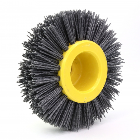 Щетка дисковая Д150х40хM14, ворс полимер абразив P80 по дереву для УПМ УШМ (болгарка) (6-012) ОСБОРН PLM.DB150M14P80