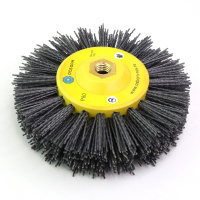 Щетка дисковая Д150х40хM14, ворс полимер абразив P80 по дереву для УПМ УШМ (болгарка) (6-012) ОСБОРН PLM.DB150M14P80