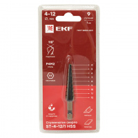 Cверло ступенчатое HSS (9 ступ.) EKF ST-4-12/1