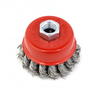 Щетка чашечная жгутовая Д65xM14, ворс нерж сталь 0.50 с (13-021) EuroBrush EB-ASS1