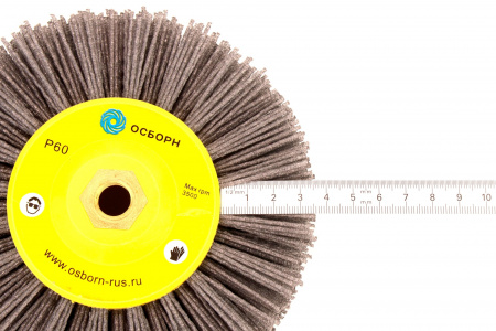 Щетка дисковая Д150х40хM14, ворс полимер абразив P60 по дереву для УПМ УШМ (болгарка) (6-011) ОСБОРН PLM.DB150M14P60
