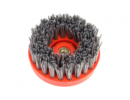 Щетка нейлоновая чашечная Д110xM14 P60 ворс полимер абразив по дереву на УПМ УШМ (6-003) ОСБОРН PLM.CUP110M14P60