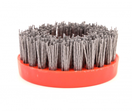 Щетка нейлоновая чашечная Д110xM14 P60 ворс полимер абразив по дереву на УПМ УШМ (6-003) ОСБОРН PLM.CUP110M14P60