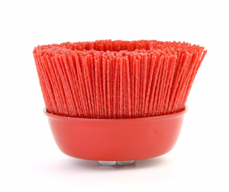 Щетка чашечная нейлоновая Д125xM14, ворс полимер-абразив P80 по дереву на УПМ УШМ (болгарка) (9-001) ОСБОРН FW-RAS5