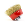 Щетка чашечная Д65xM14, ворс гофр латунир-я сталь 0.30 по металлу (13-025) EuroBrush EB-IBS1