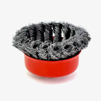 Щетка чашечная жгутовая Д75xM14, ворс сталь 0.50 по металлу (13-100) EuroBrush EB-AST2