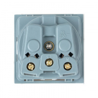 Розетка 45х45 (2 модуля), с заземлением, белая,   пря мая EKF E2MR16-028-10