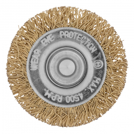 74442 Щетка для дрели, 40 мм, плоская со шпилькой, латунированная витая проволока Matrix 
