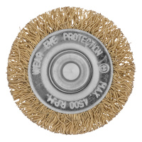 Щетка для дрели, 40 мм, плоская со шпилькой, латунированная витая проволока Matrix 74442