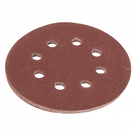 Круг абразивный на ворсовой подложке под липучку, перфорированный, P 120, 125 мм, 5 шт. Matrix 73806