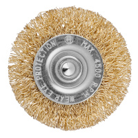 Щетка для дрели, 50 мм, плоская со шпилькой, латунированная витая проволока Matrix 74444
