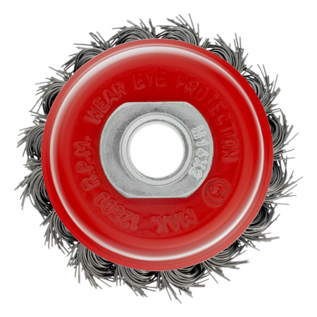 Щетка для УШМ, 65 мм, М14, Чашка, крученая проволока 0.5 мм Matrix 74620