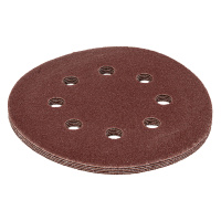 Круг абразивный на ворсовой подложке под липучку, перфорированный, P 80, 125 мм, 5 шт. Matrix 73804