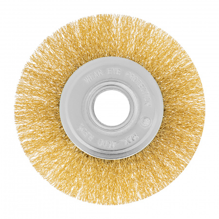 Щетка для УШМ, 125 мм, посадка 22.2 мм, плоская, латунированная витая проволока Matrix 74656