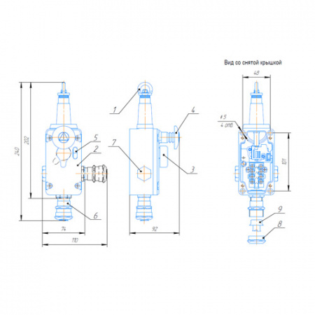 07-00000853 Аварийный тросовый выключатель АТВ-0404 ТЕКО 