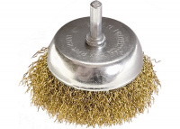 Щетка для дрели, 50 мм, чашка со шпилькой, латунированная витая проволока Matrix 74475