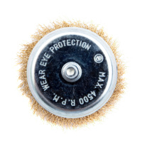 Щетка для дрели, 75 мм, чашка со шпилькой, латунированная витая проволока Matrix 74478