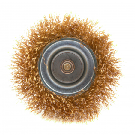 Щетка для дрели, 75 мм, чашка со шпилькой, латунированная витая проволока Matrix 74478