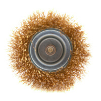 Щетка для дрели, 75 мм, чашка со шпилькой, латунированная витая проволока Matrix 74478