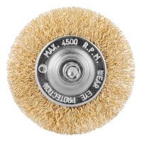 Щетка для дрели, 60 мм, плоская со шпилькой, латунированная витая проволока Matrix 74446