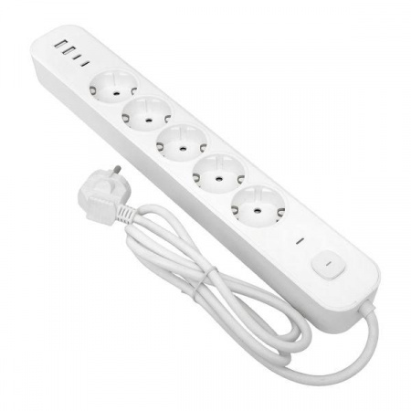 UBA-LUX-505-TC Удлинитель LUX 5 гнезд 2USB 2.4А+2type-C 5 метров 1.5мм2 EKF 