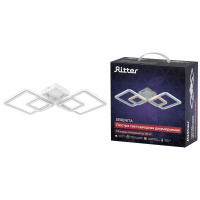 Люстра потолочная светодиодная диммируемая, SERENITA с ДУ, 3 режима, 650х320х85мм, 84Вт, 2700+6400К/4200К/6400+2700К, 26м, белый/хром, 52935 8, Ritter RITTER