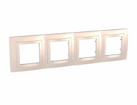 UNICA Рамка 4 поста бежевая Schneider Electric MGU2.008.25