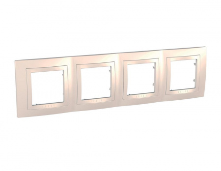 MGU2.008.25 UNICA Рамка 4 поста бежевая Schneider Electric 