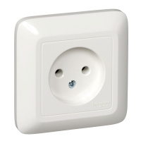 ПРИМА Розетка без заземления скрытая без шторок белая Systeme Electric RS10-184-BI